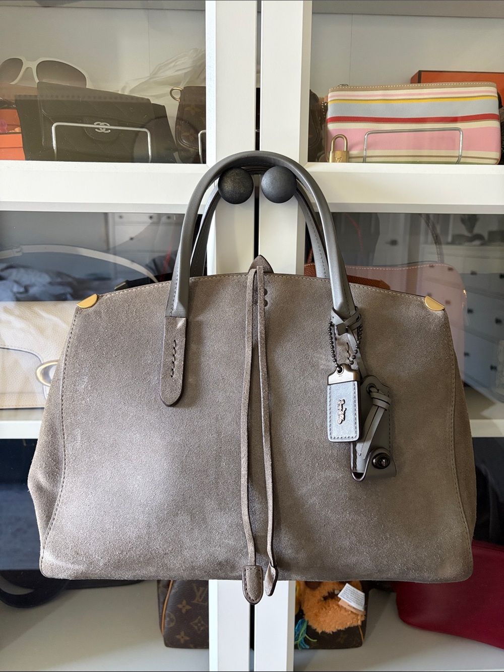 Coach 1941 Cooper Carryall Suede Gray Satchel Bag